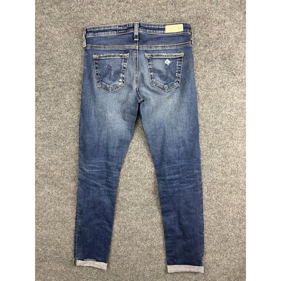 AG Adriano Goldschmied Jeans Womens 25 Blue The Stilt Roll-Up Distressed Skinny - Picture 7 of 8